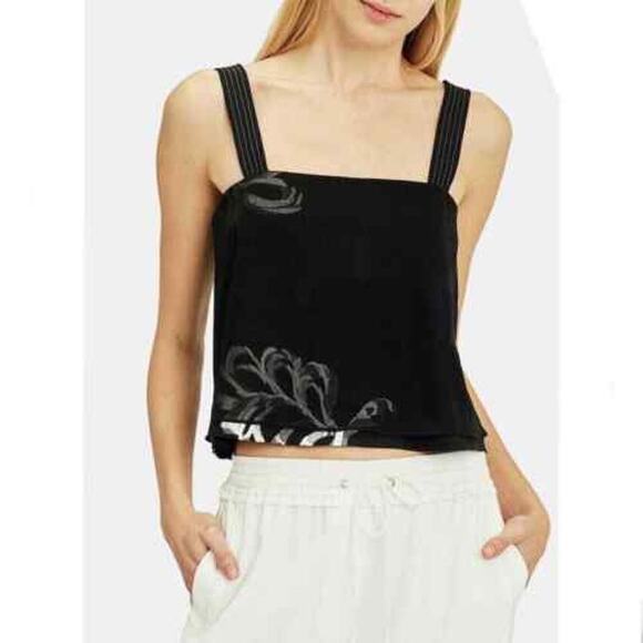 NWT Phillip Lim Silk Crop Top Sleeveless Back Slit Black Size 2 NWT - Picture 1 of 3